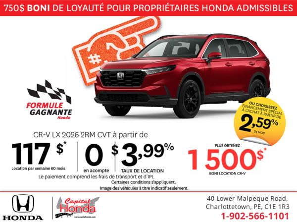 Obtenez la Honda CR-V 2026 !