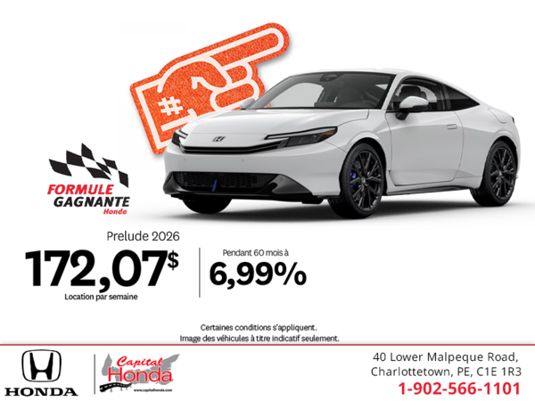 Obtenez la Honda Prelude 2026 !