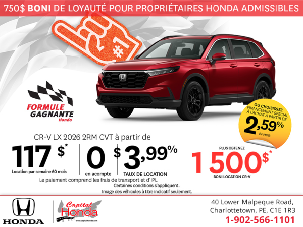 Obtenez la Honda CR-V 2026 !