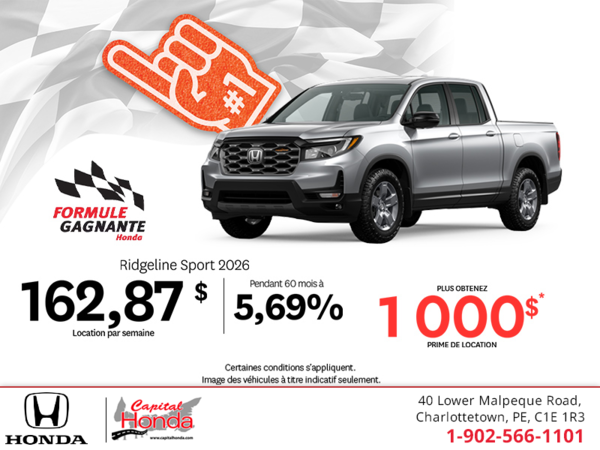 Obtenez la Honda Ridgeline 2026 !