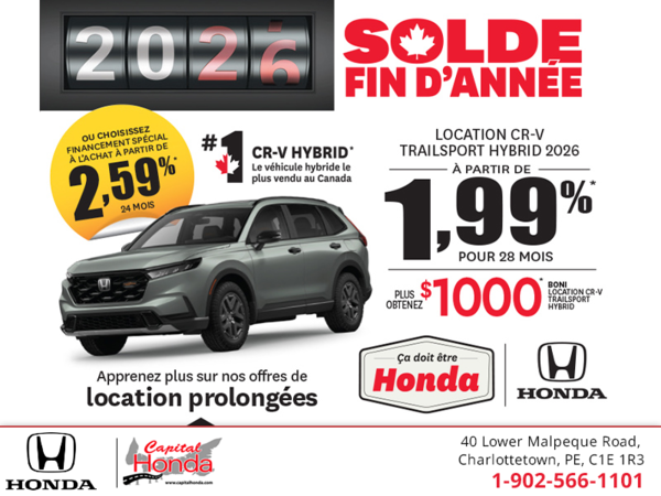 Obtenez la Honda CR-V Hybride 2026 !        