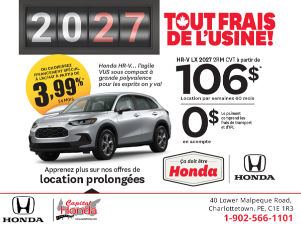 Obtenez la Honda HR-V 2027 !
