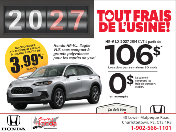 Obtenez la Honda HR-V 2027 !