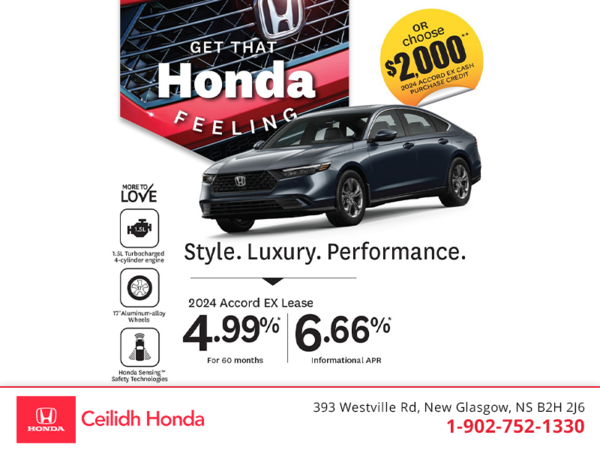 Get the 2024 Honda Accord! 