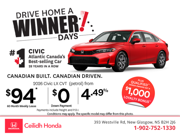 Get the 2026 Honda Civic!