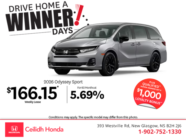 Get the 2026 Honda Odyssey! 