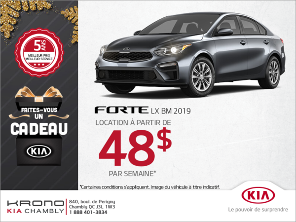 Procurez-vous la Kia Forte 2019!