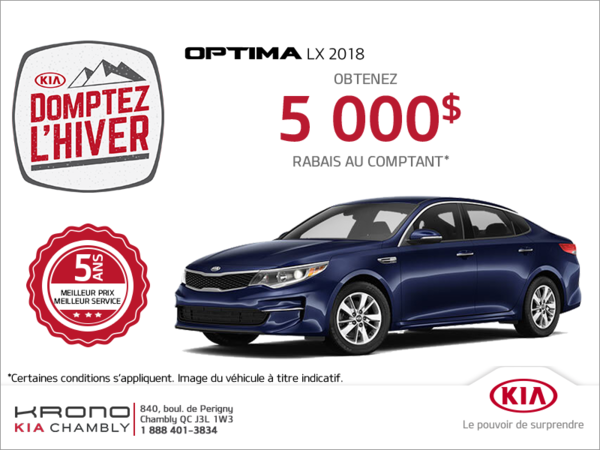 Obtenez la Kia Optima 2018!
