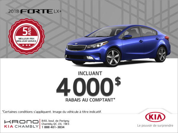 Obtenez la Kia Forte 2018!