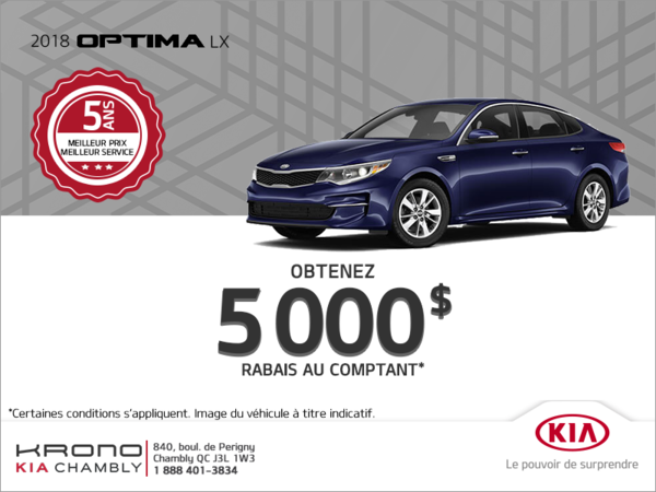Obtenez la Kia Optima 2018!