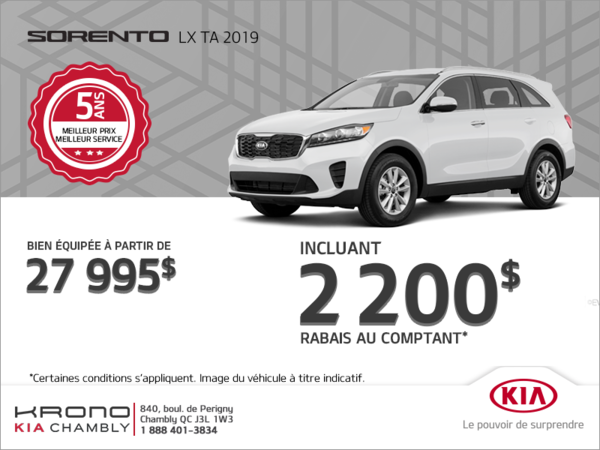 La Kia Sorento 2019!