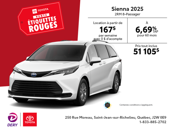 Toyota Sienna Hybrid 2025