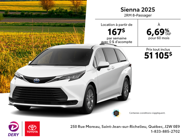 Toyota Sienna Hybrid 2025