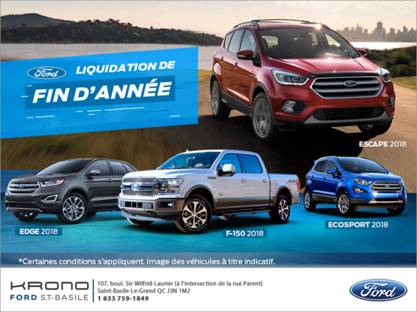 L'événement Liquidation de fin d'année chez Ford!