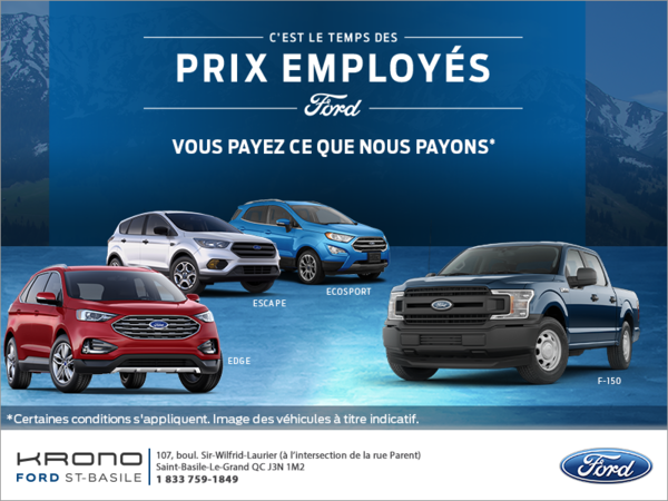 L'événement des prix employés Ford!
