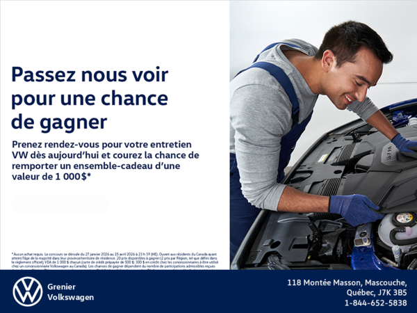 Passez nous voir pour une chance de gagner