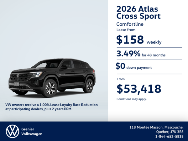 Get the 2026 Volkswagen Atlas Cross Sport