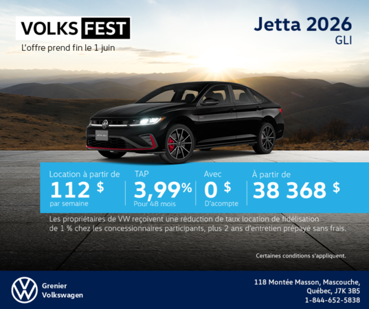 Procurez-vous la Volkswagen Jetta Gli 2026