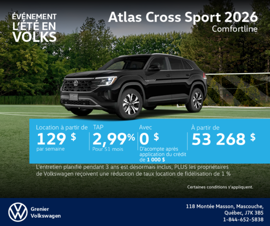 Procurez-vous le Volkswagen Atlas Cross Sport 2026