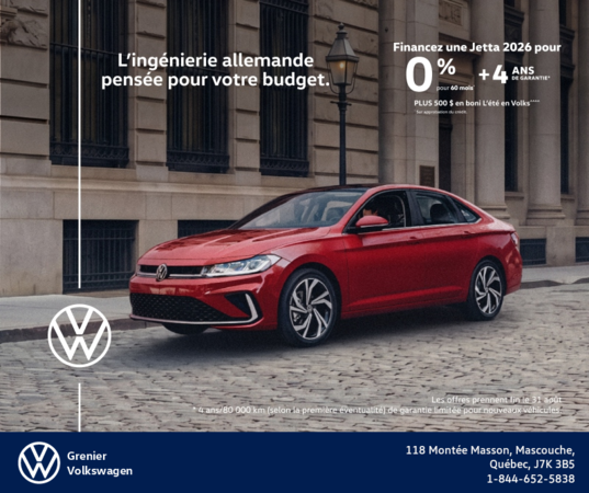 Procurez-vous la Volkswagen Jetta 2026