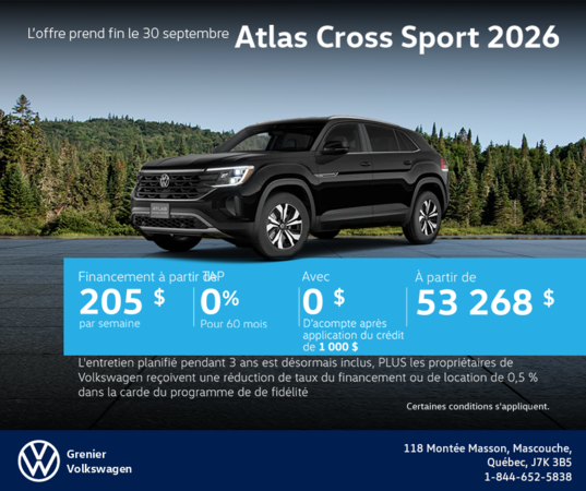 Volkswagen Atlas Cross Sport 2026