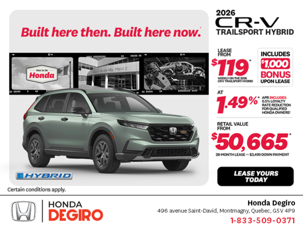Get the 2026 Honda CR-V Hybrid!