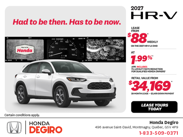 Get the 2027 Honda HR-V! 