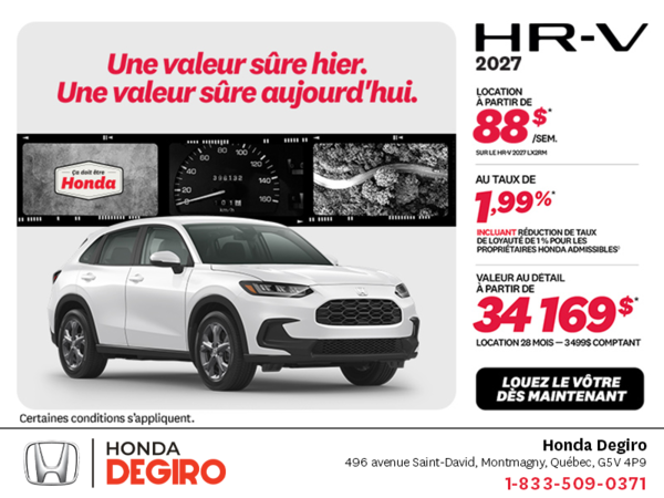 Obtenez la Honda HR-V 2027!