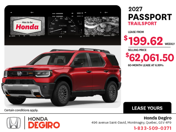 Get the 2027 Honda Passport! 