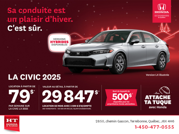 Obtenez le Honda Civic 2025 !