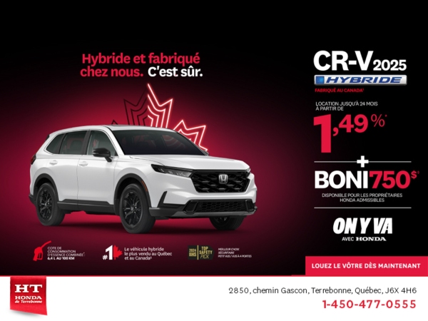 Obtenez le Honda CR-V Hybride 2025!