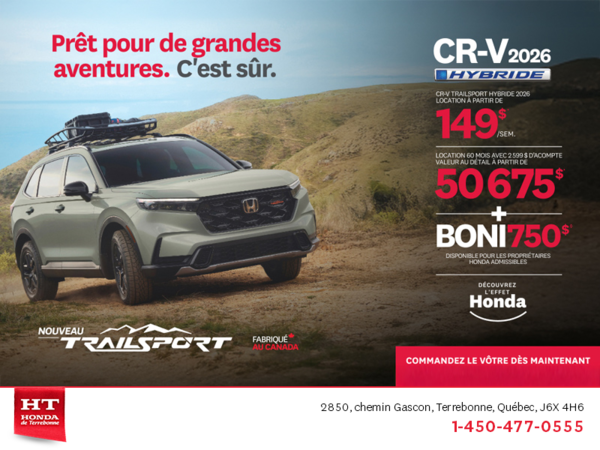 Obtenez le Honda CR-V Hybride 2026!