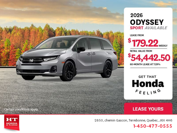 Get the 2026 Honda Odyssey!