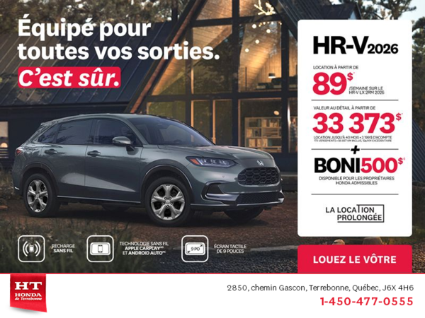 Obtenez le Honda HR-V 2026!