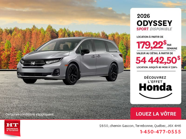 Obtenez le Honda Odyssey 2026 !