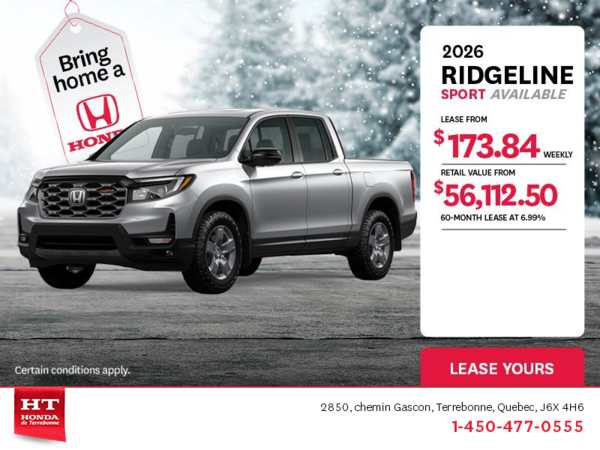 Get the 2026 Honda Ridgeline! 