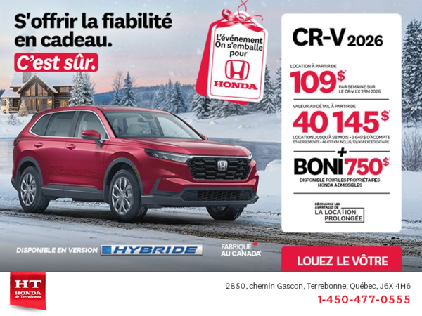 Obtenez le Honda CR-V 2026!