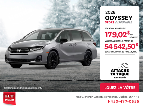 Obtenez le Honda Odyssey 2026 !