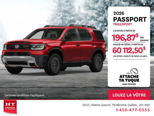 Obtenez le Honda Passport 2026 !