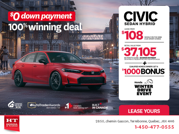 Get the 2026 Honda Civic Sedan Hybrid! 