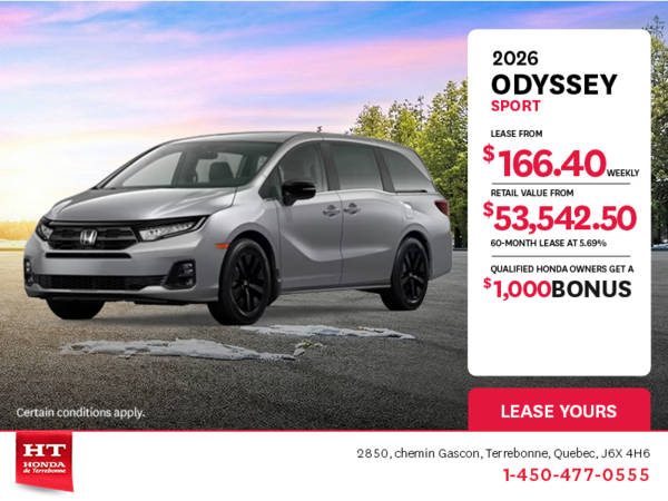 Get the 2026 Honda Odyssey! 