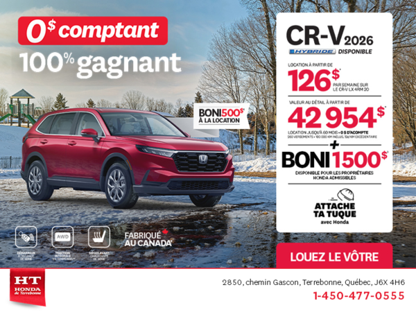 Obtenez le Honda CR-V 2026!