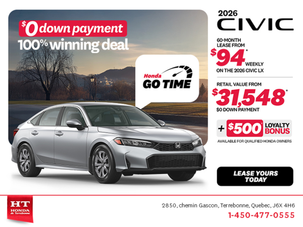 Get the 2026 Honda Civic Sedan! 