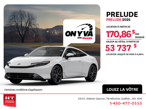 Obtenez la Honda Prelude 2026 !
