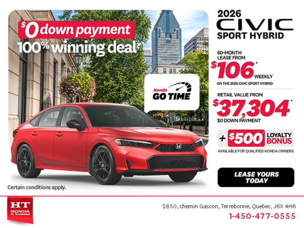 Get the 2026 Honda Civic Sedan Hybrid! 