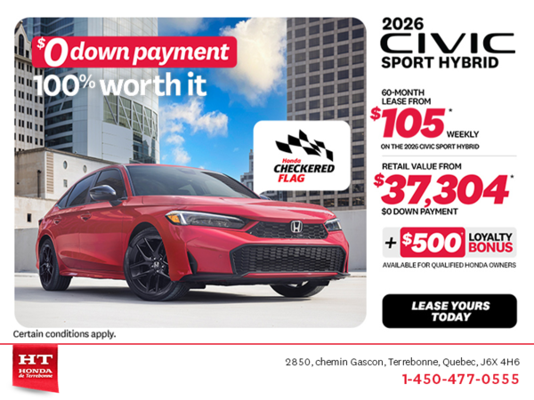 Get the 2026 Honda Civic Sedan Hybrid! 