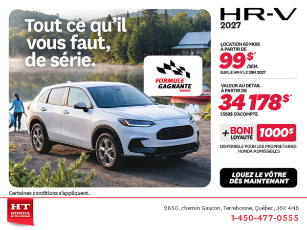 Obtenez la Honda HR-V 2027!