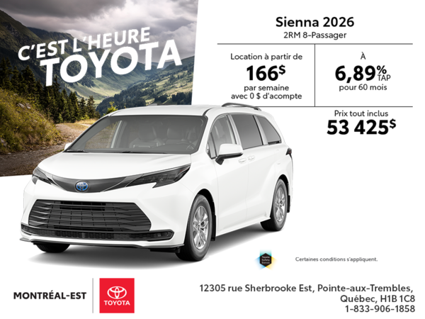 Toyota Sienna Hybrid 2026