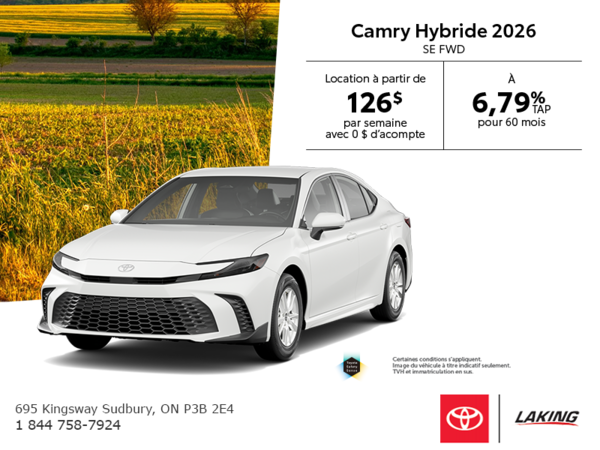 Toyota Camry Hybride SE 4RM 2026