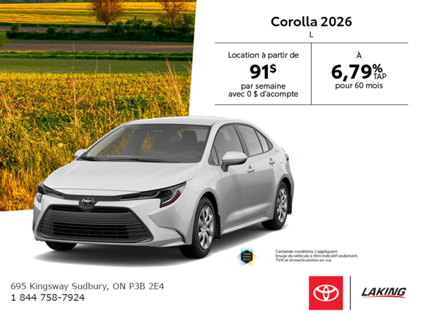 Toyota Corolla L 2026